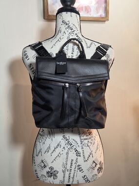Botkier Black Convertible Nylon Backpack Tote